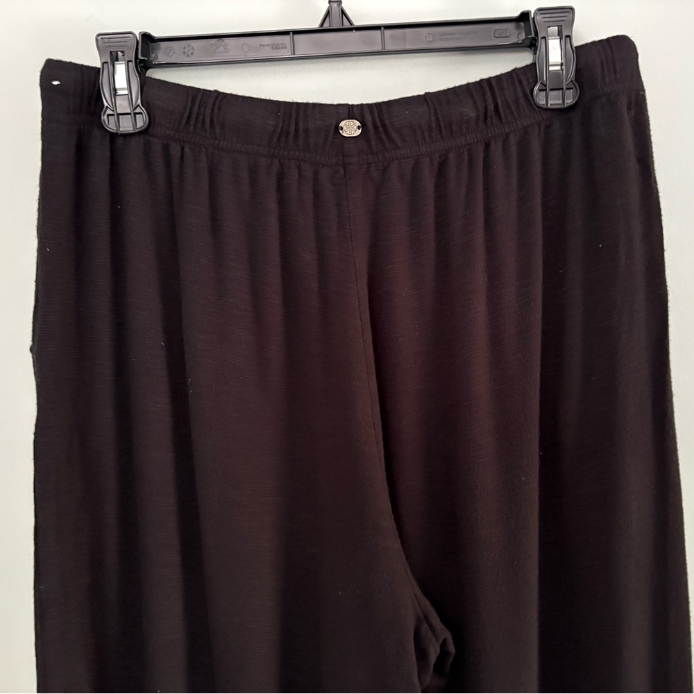 GAIAM Ultra-Soft Black Wide-Leg Lounge Cropped Pants Size L - Picture 6 of 9